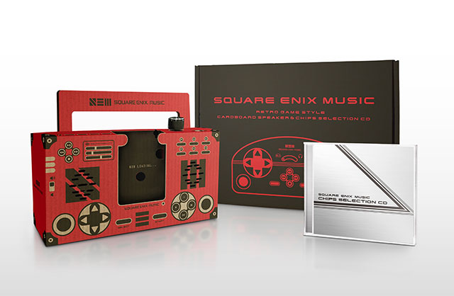 SQUARE ENIX MUSIC RETRO GAME STYLE CARDBOARD SPEAKER & CHIPS