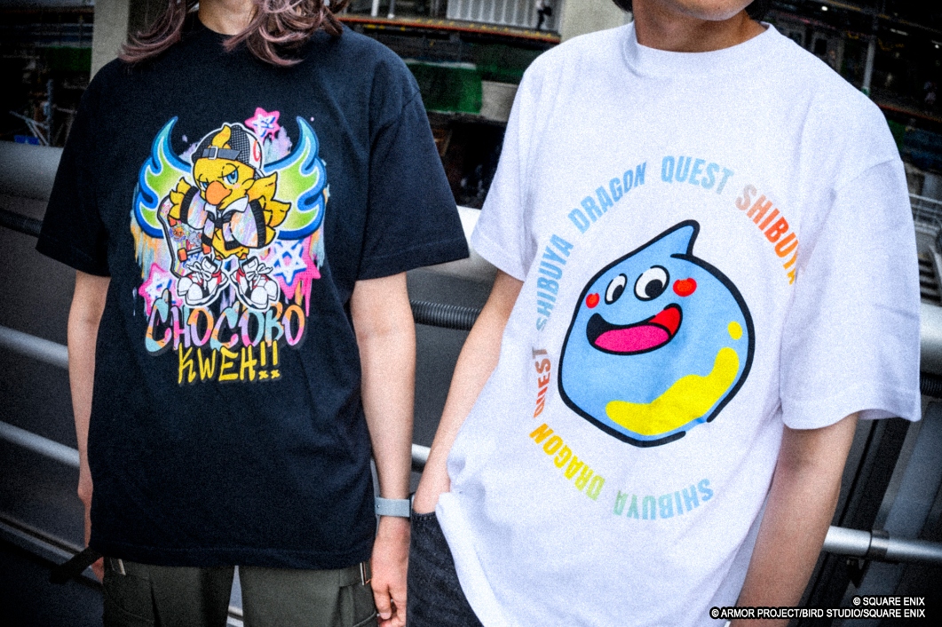 渋谷をイメージしたスライム＆チョコボの新たなTシャツが SQUARE ENIX